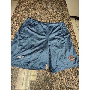 Reebok brand Chicago Bears men's navy blue mesh athletic shorts M Vintage